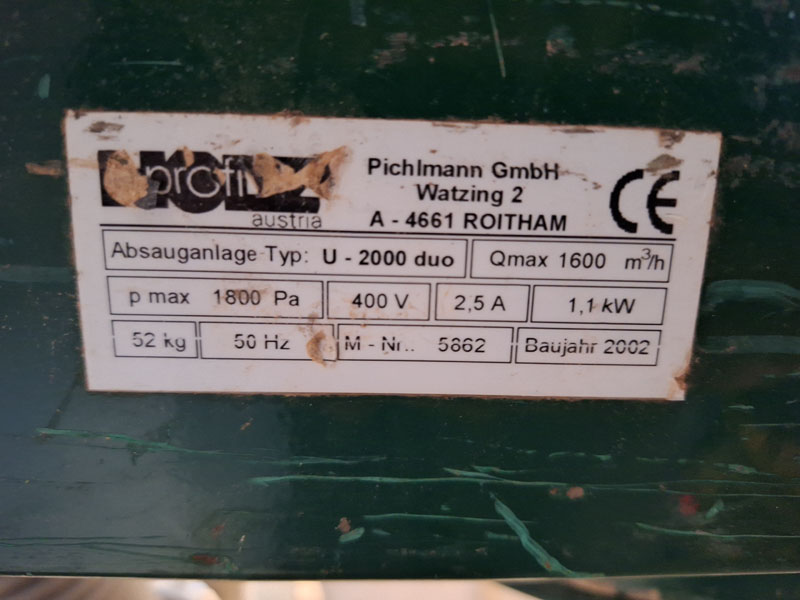 Absaugung Holzprofi U2000 gebraucht